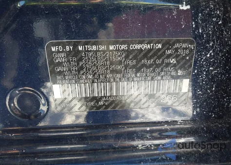 2018 Mitsubishi Outlander Es из США, поврежденный, VIN JA4AD2A38JZ068504